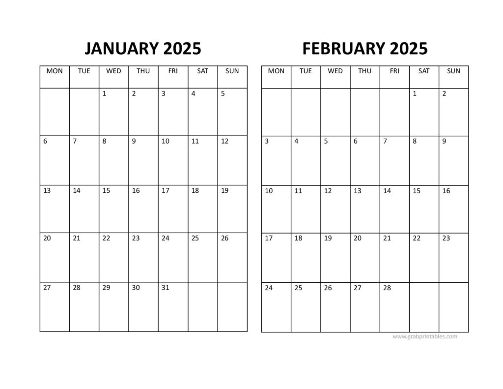 January February 2025 Calendar