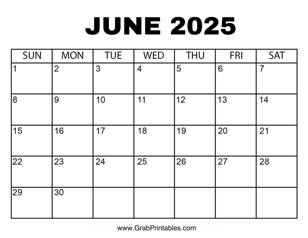 Printable June 2025 Calendars | Free Templates 2025
