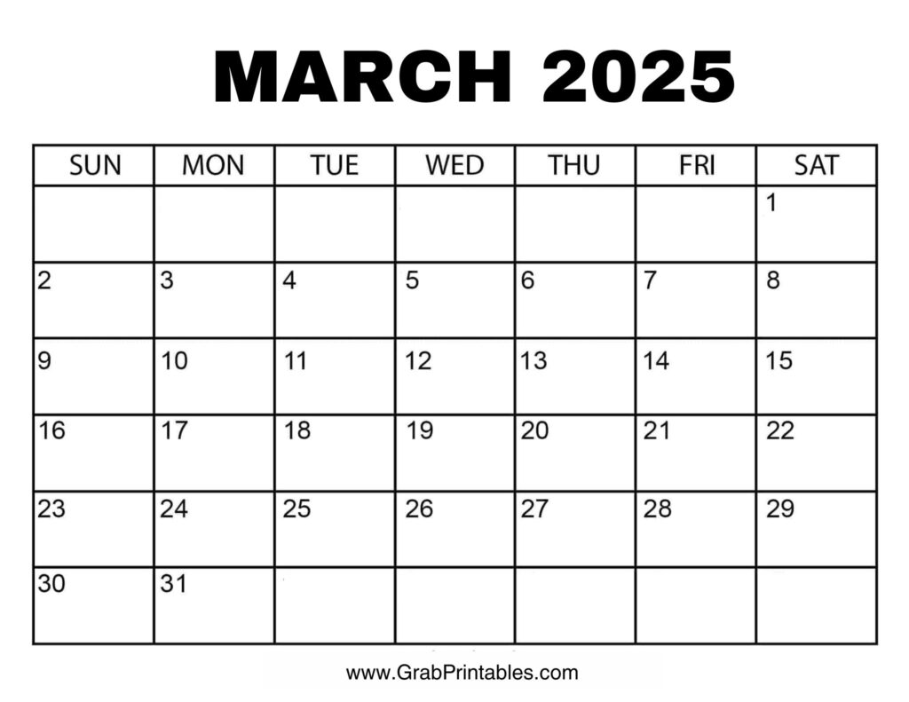 March 2025 Calendar