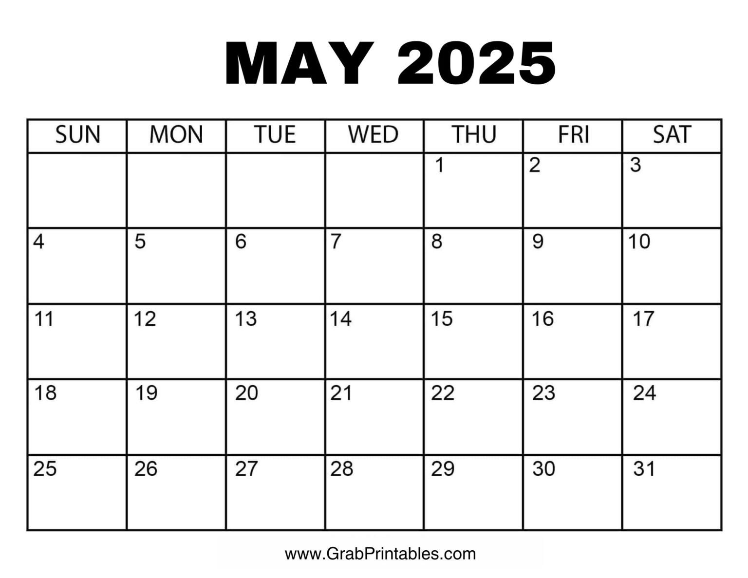 Yearly calendar grab printables 2025 calendars templates
