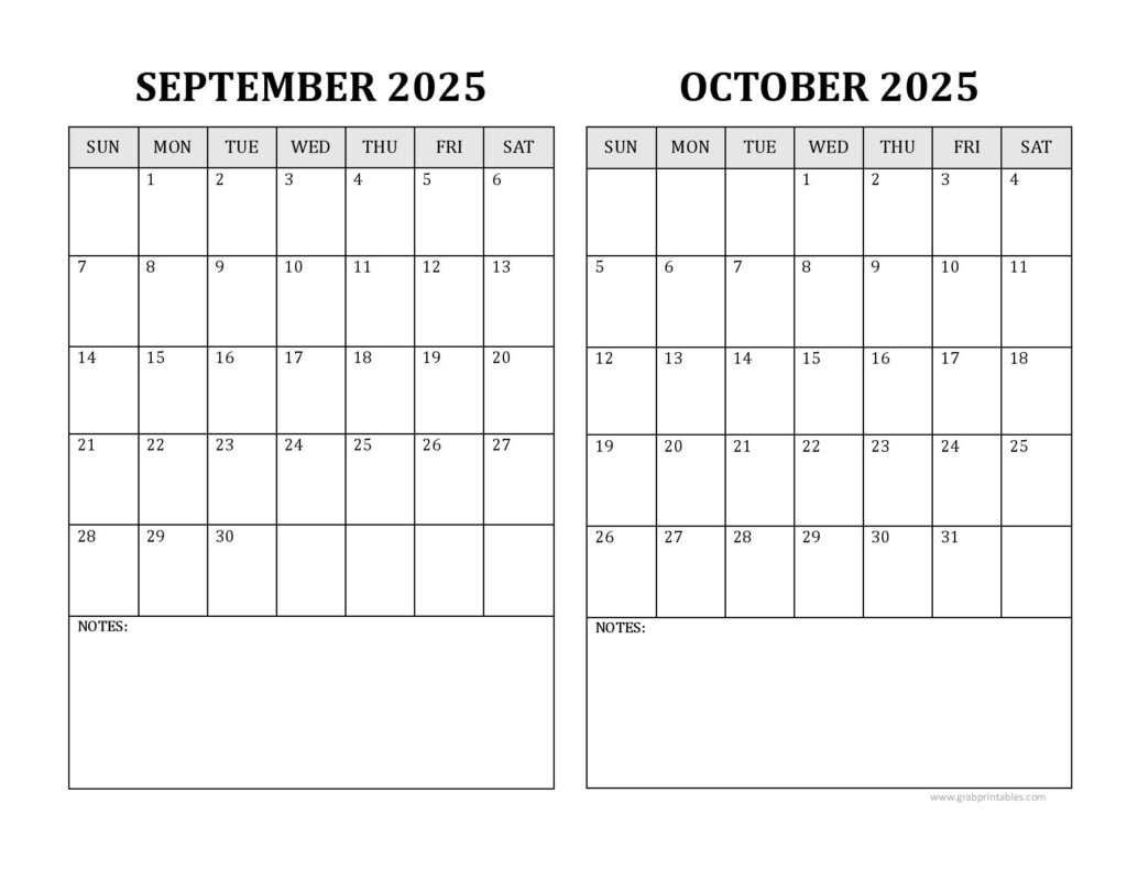 September October 2025 Calendar